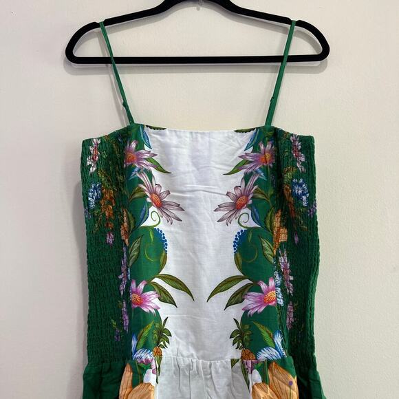 NEW NWT Farm Rio Sweet Bloom Dreamscape Linen Blend Sleeveless Midi Dress Size L - Picture 6 of 11